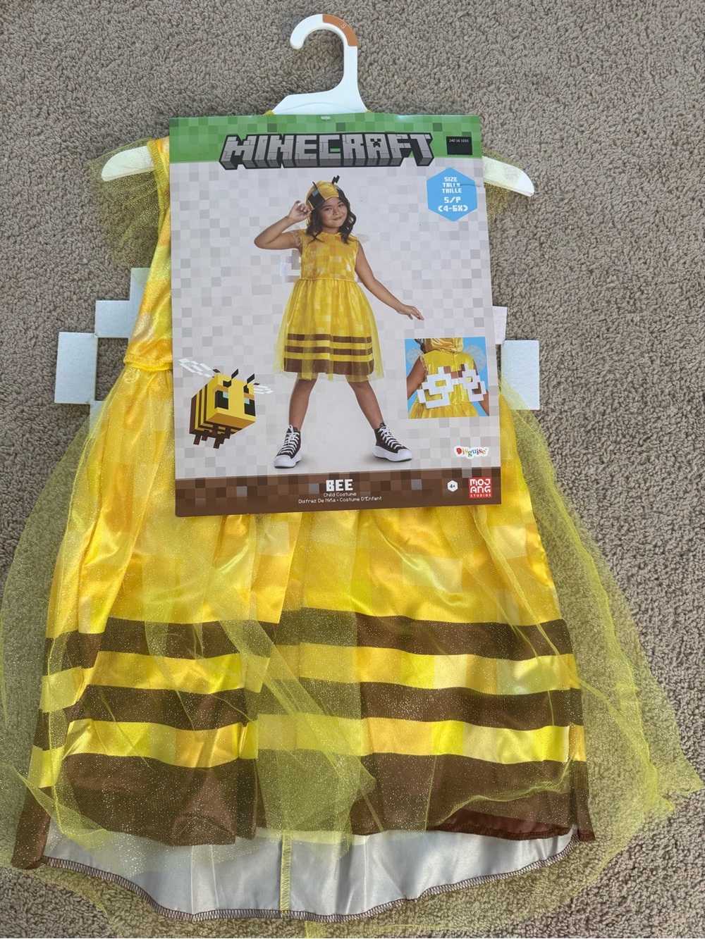 Minecraft bee costume girls size 4-6